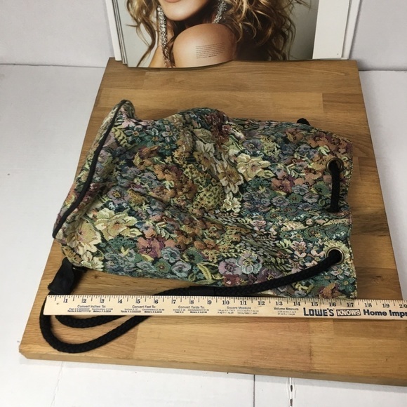 New York Studio vintage Tapestry Fabric draw sting bag - Picture 6 of 7